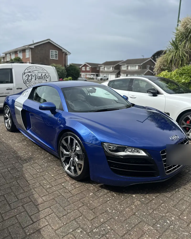 Blue Audi R8 V10 detailed by JJ Valets, Chichester