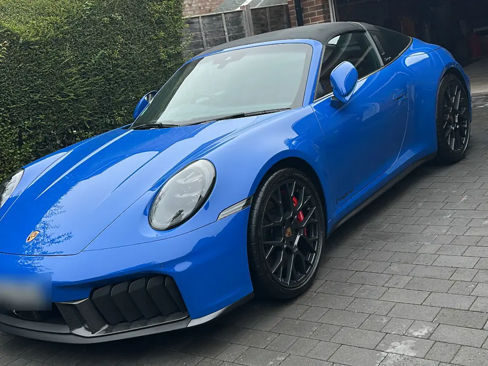 Blue Porsche 911 Targa after a mobile car valet by JJ Valets, Chichester