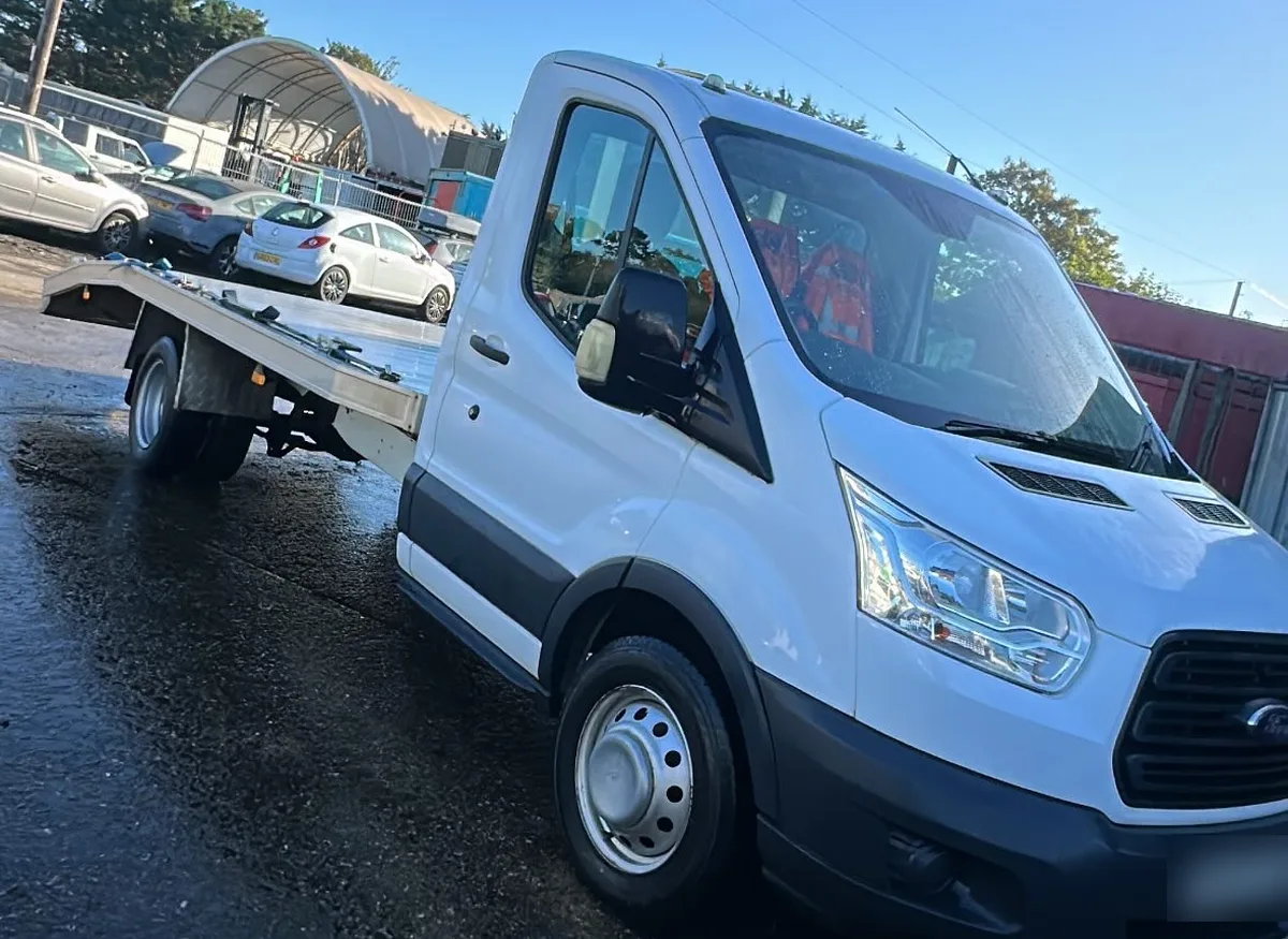White Ford Transit recovery truck after a fleet valet by JJ Valets